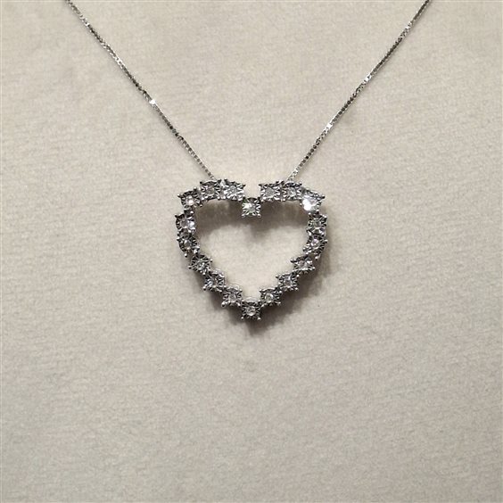 Collana Fanton Gioielli Donna COLLANE DIAMANTI in Oro bianco Diamante 0.10 Ct COOR-225-52 - COOR-225-52